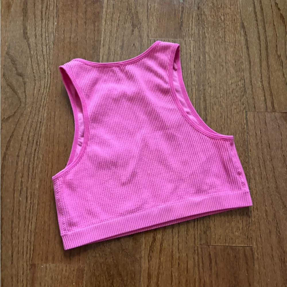 Garage Pink Ribbed Crop Top - Picture 4 of 5